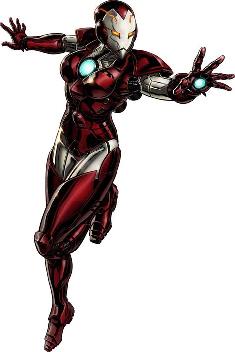An Iron Man Is Flying Through The Air With His Arms Out And Glowing Eyes On