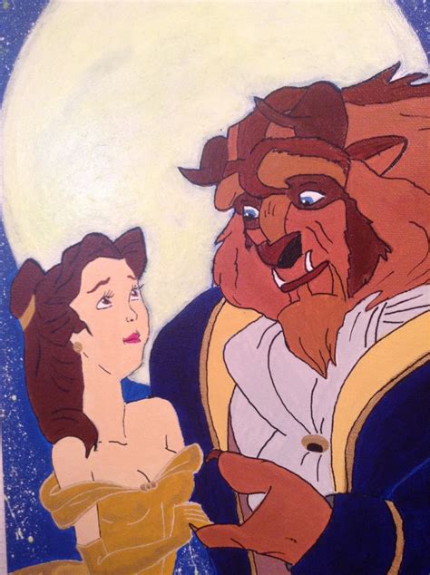 The Beauty And The Beast Disney Painting Acrylic On Canvas Etsy