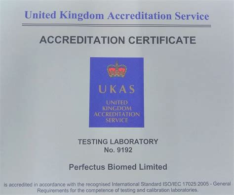 Update To Ukas Accreditation Schedule Perfectus Biomed