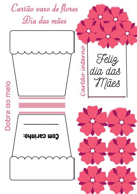 Cart O Dia Das M Es De Vaso De Flores Artofit