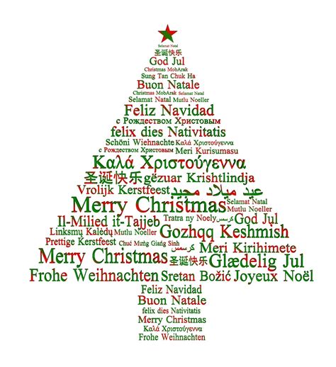 Premium Photo Merry Christmas In Different Languages Forming A