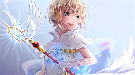 Download 1920x1080 Wallpaper Angel Sakura Kinomoto Cute Anime Girl