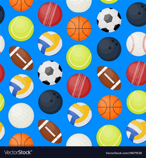 ✓ free for commercial use ✓ high quality images. Sports balls seamless pattern background Vector Image