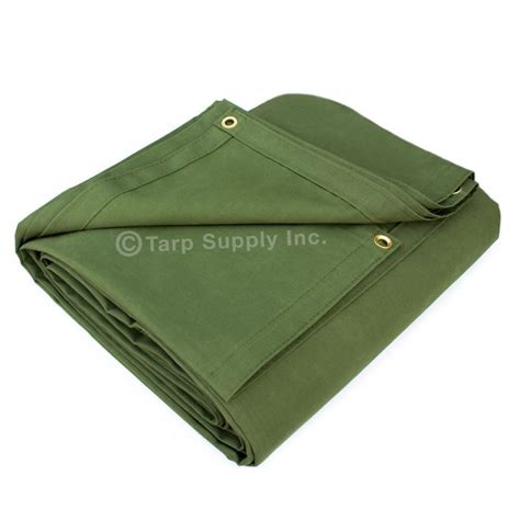 Water Resistant Green Polyester Canvas Tarps