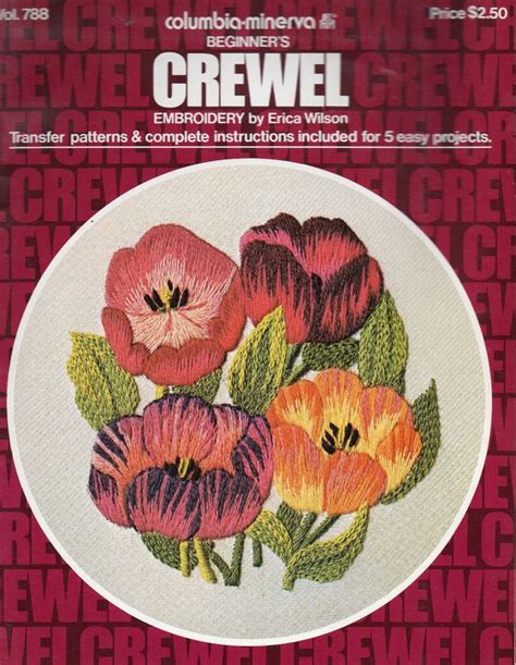Erica Wilson Beginners Crewel Embroidery Booklet 788 Columbia Minerva 5