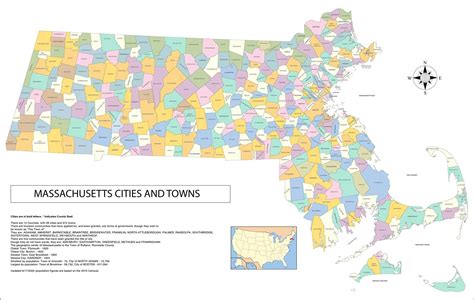 Mass County Map With Towns Adrian Kristine
