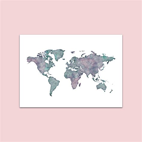 Poster World Map A3 Wall Picture World Map World Map Wall Etsy Canada