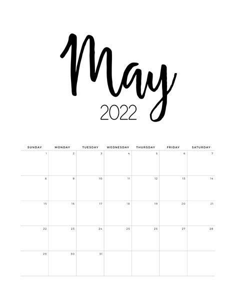 Free Printable 2022 Minimalist Calendar The Cottage Market