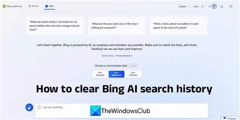วิธีล้างประวัติการค้นหา Bing Chat Ai บิง