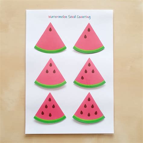 Watermelon Seed Counting Printable Busy Book Page Numbers Maths