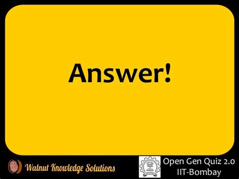Iit Bombay Open General Quiz 20 Finals With Written Round And