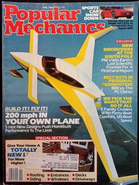 Popular Mechanics April 1988 200 Mph In Your Own Plane Magazin