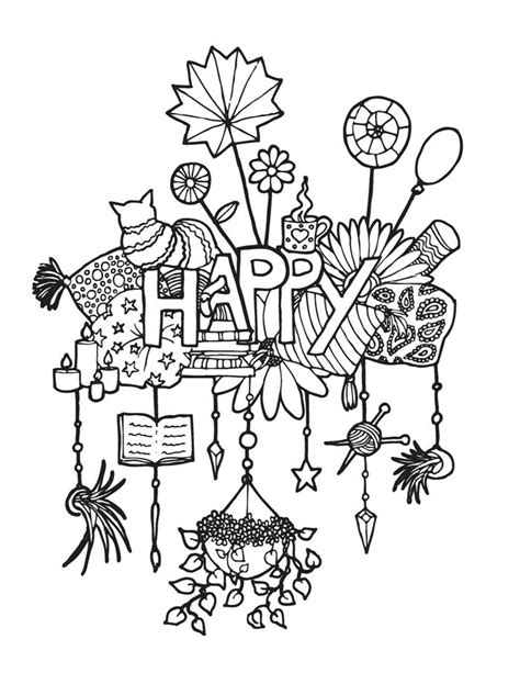 Happy Coloring Pages For Adults Coloring Pages