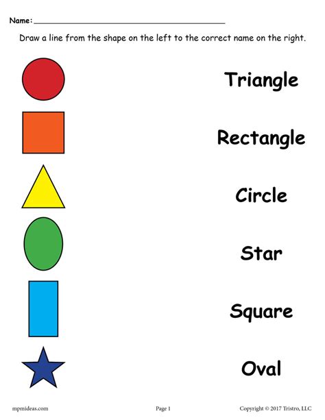 4 Free Shapes Matching Worksheets For Preschool And Kindergarten Supplyme