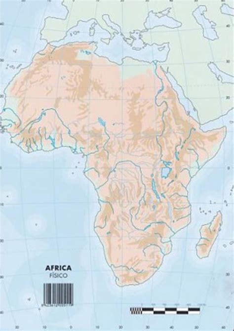 Mapas Mudo Africa Fisico Pte 50u Selvi Almacenes Vh