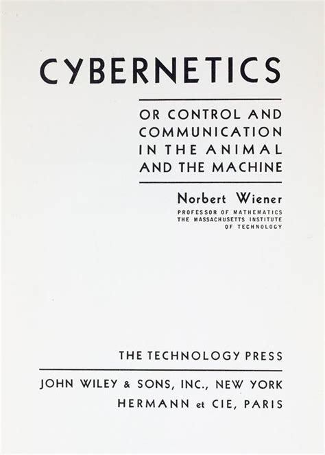 Anguish Norbert Wiener And Cybernetics And Formula
