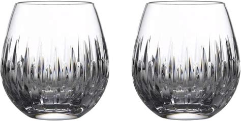 Waterford Mara Crystal Stemless Wine Set Of 2 17oz Wine Glasses