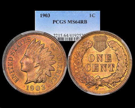 1903 1c Indian Cent Pcgs Ms64rbrd The Penny Lady®