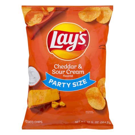 Save On Lays Potato Chips Cheddar And Sour Cream Party Size Order Online Delivery Giant