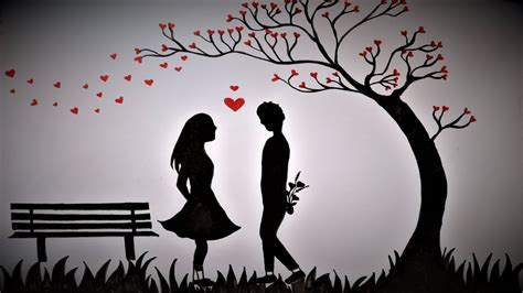 Rightful artwork's owner is mentionned next to the picture. How To Draw Romantic Couple Under Love Tree || Romantic ...