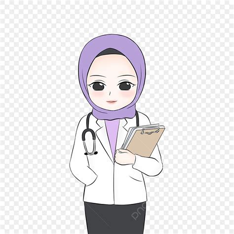 Gadis Muslim Yang Lucu Bekerja Sebagai Dokter Wanita Karakter Muslim Dokter Dokter Wanita Png