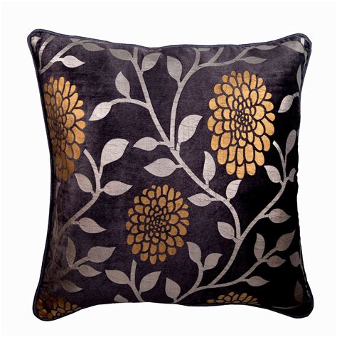Plum Decorative Throw Pillow Covers 16x16 Inches Plum Velvet With Gold