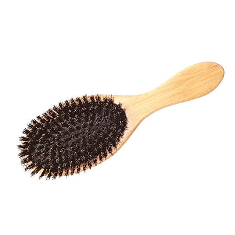 Hair Brush Natural Bamboo Handle Boar Bristles Brush Anti Static Hair