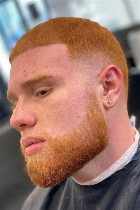 Men With A Ginger Hair And Short Ginger Beard With High Fade Hot Ginger Men Ginger Hair Men