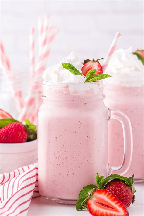 The Best Strawberry Milkshake Recipe Happiness Is Homemade