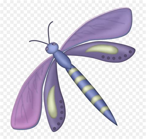 Cute Cartoon Animals Purple Colors Clipart Dragonflies Clip Art