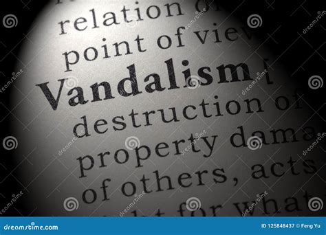 Definition Of Vandalism Stock Image Image Of Page Vandalism 125848437