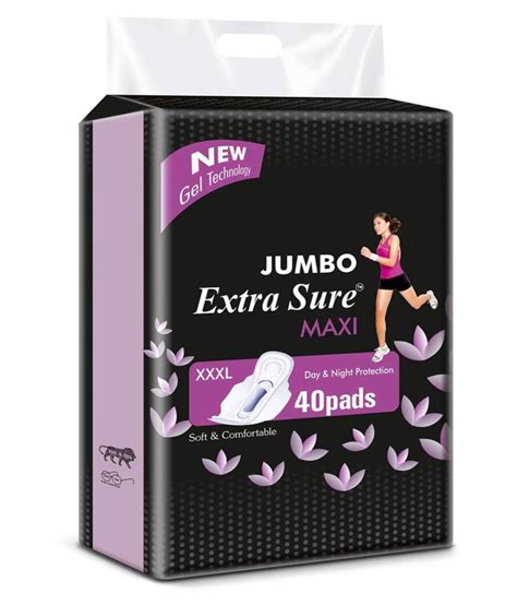 Buy Jumbo Extra Sure Maxi Pad Regular 40 Sanitary Pads Online At Best