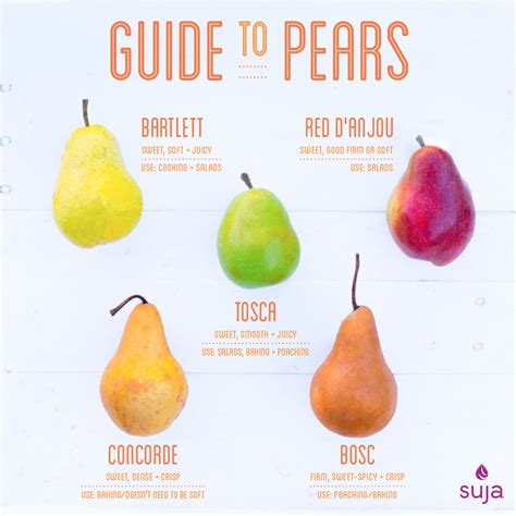 Different Types Of Pears Pear Varieties Tastes Suja Juice