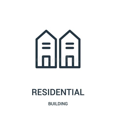 Residential Icon Vector From Building Collection Thin Line Residential