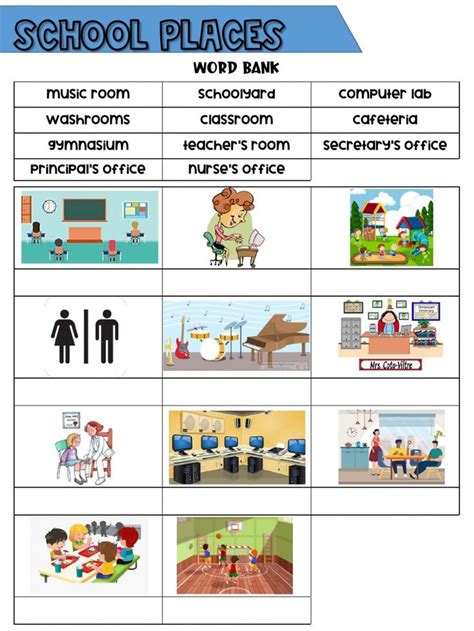 School Places Online Pdf Worksheet School Places School Room Learn