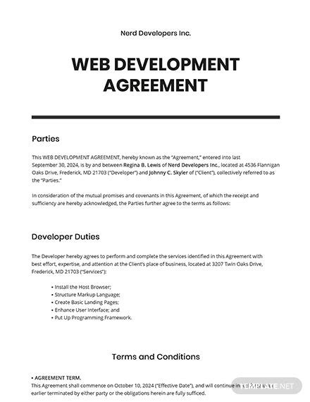 28 Development Agreement Templates Free Downloads