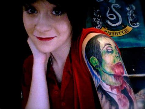 Zombified Davey Havok of AFI Tattoo Girl's Upper Arm - | TattooMagz