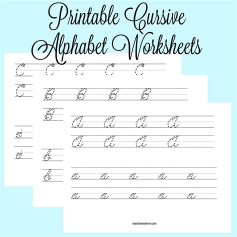 Cursive Alphabet Practice Free Printable Printable Cursive Writing Worksheets Pdf - Cursive ...