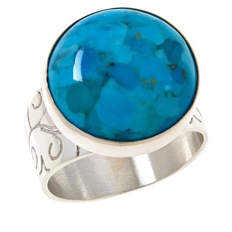 Jay King Sterling Silver Turquoise Composite Round Ring Hsn