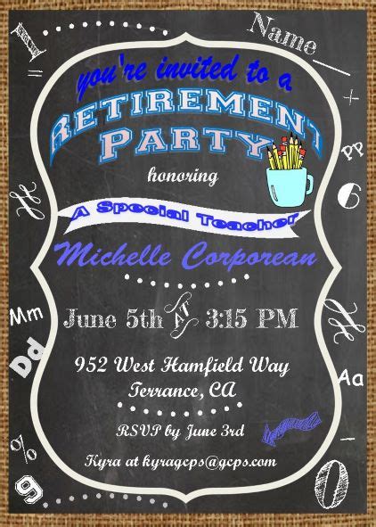 retirement party invitations custom designed