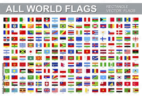 Vecteur Stock All World Flags Vector Set Of Rectangular Icons Flags
