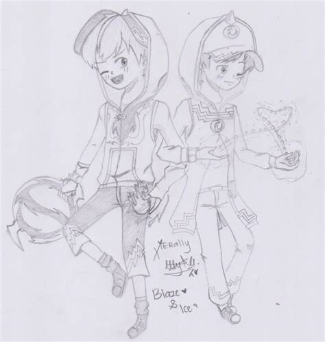 Boboiboy Blaze And Ice By Xierally On Deviantart