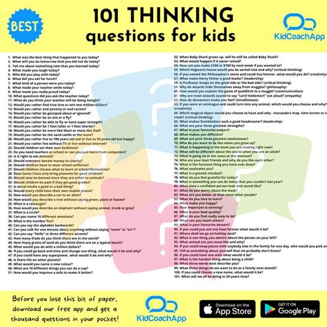 101 Questions For Kids To Get Them Thinking And Talking All Open Ended