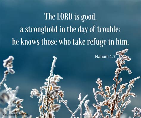 Nahum 17 The Lord Is Good A Stronghold In The Day Of Trouble He