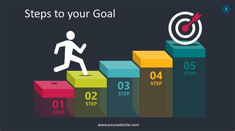 Steps To Your Goal Infographic Template For Presentations Smiletemplates