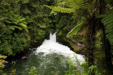 Download Wallpaper Waterfall New Zealand Kaituna River Free Desktop
