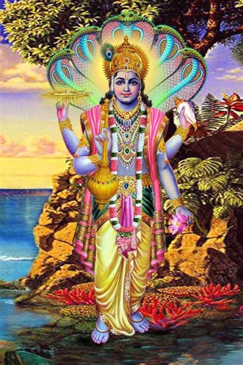 Multicoloured Sheshanaga The Weapons Of Lord Narayana Depicts The Very