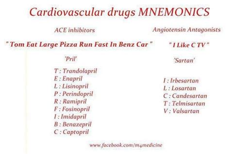 Cardiovascular Drugs Mnemonics Nursing Cheat Nursing Pins Nursing