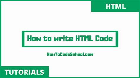 How To Write Html Code