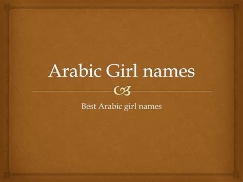Arabic Names For Girls